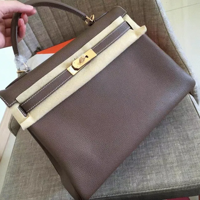 Etoupe Clemence Hermes Kelly Retourne 28cm Classic Tote