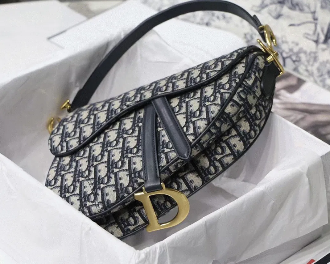 Dior Saddle Bag Knockoff in Blue Dior Oblique Jacquard — image 9