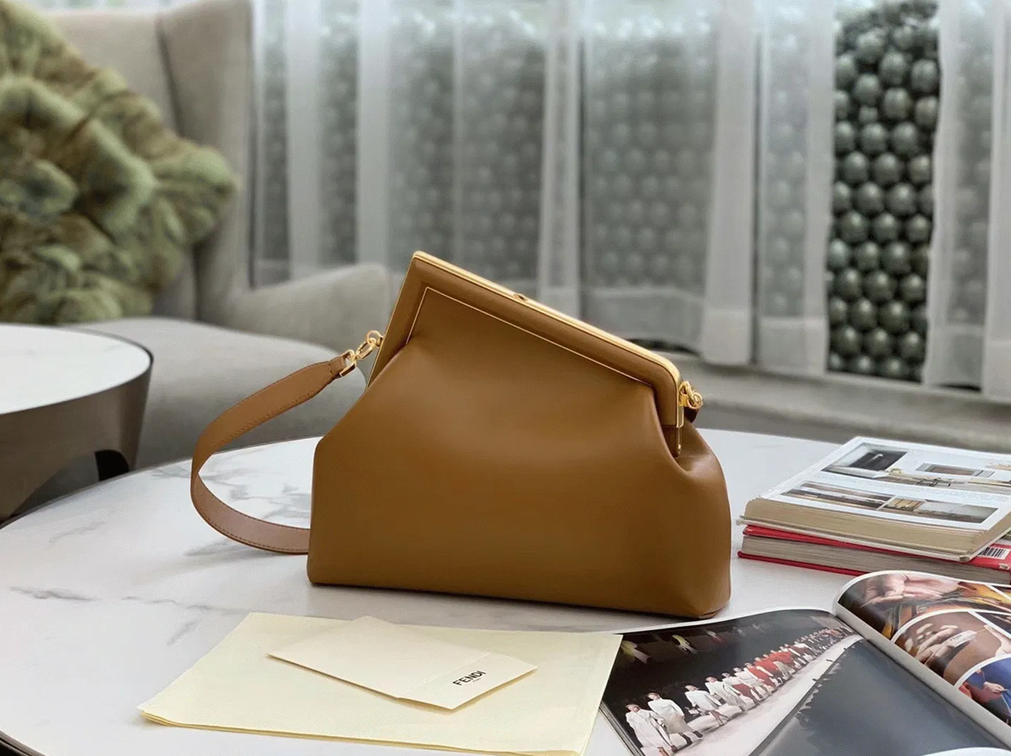 Top Quality Fendi First Medium Bag In Brown Nappa Leather — image 2