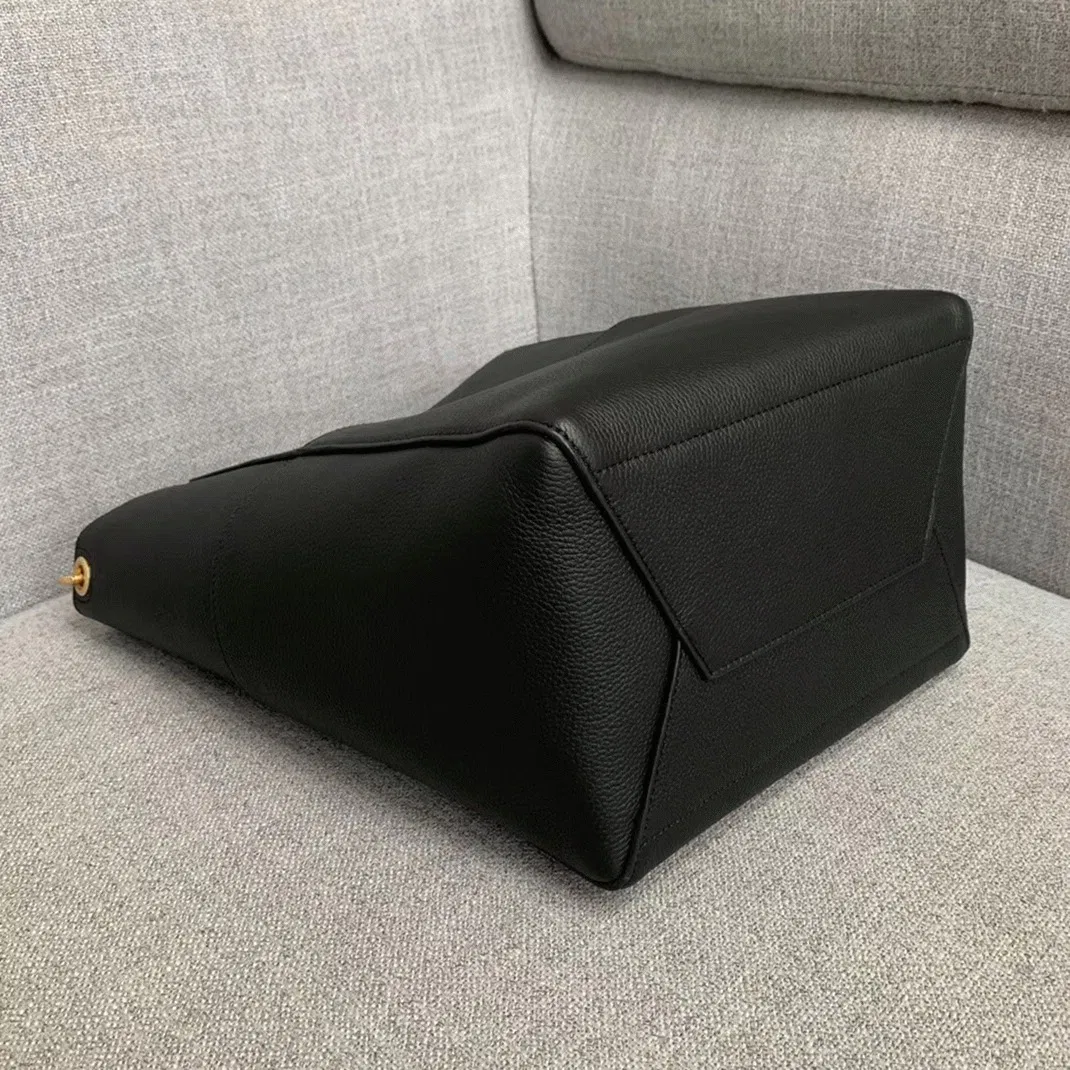 Top Quality Celine Sangle Bucket Bag In Black Grained Calfskin — image 8