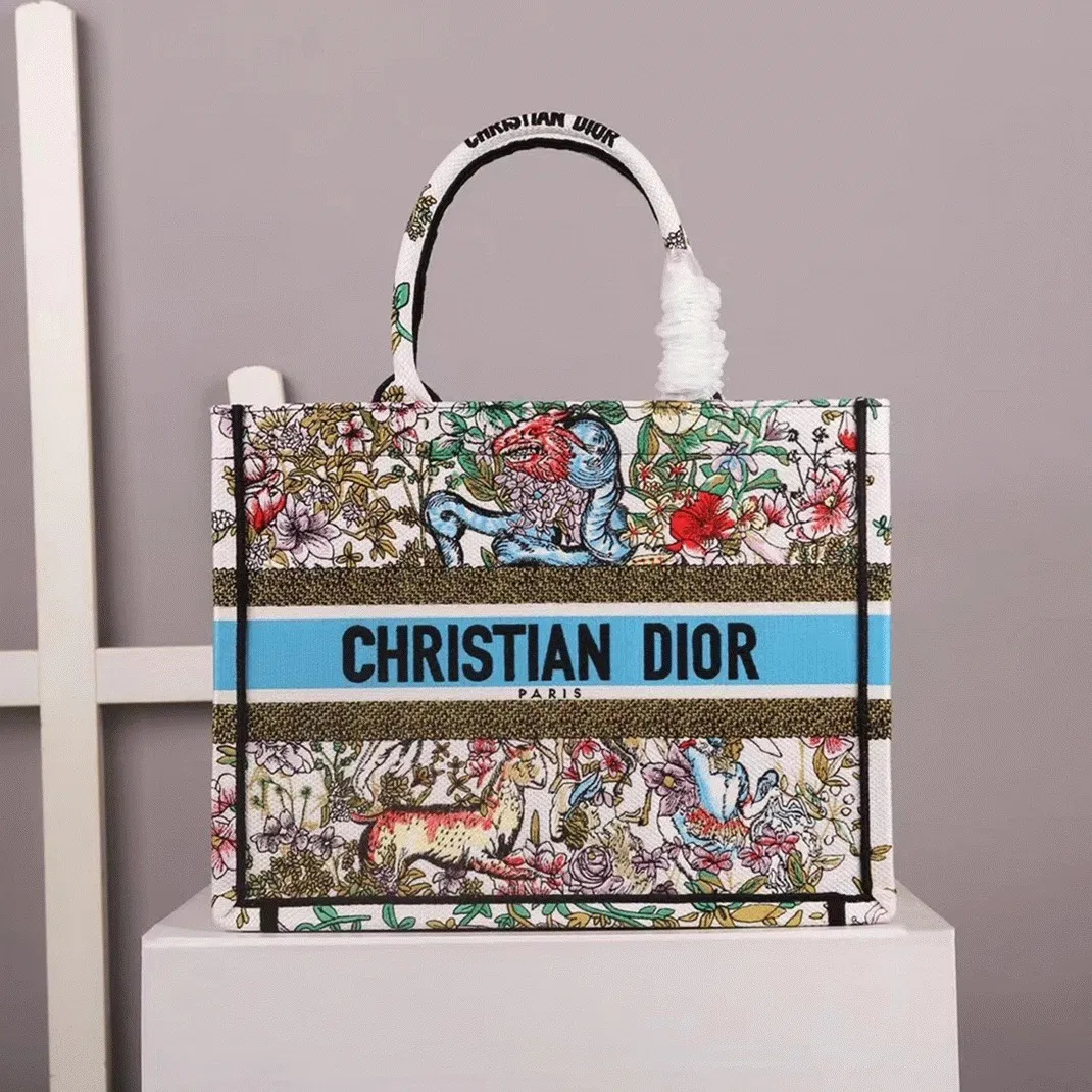 Dior Large Book Tote Bag Knockoff in Latte D-Constellation Embroidery — image 6