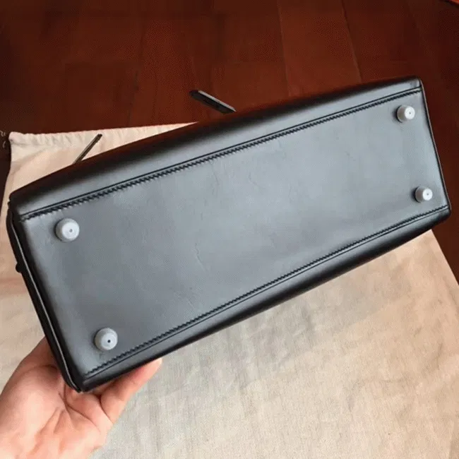 So Black Imitation Hermes Kelly Retourne 32cm French Style Bag — image 2