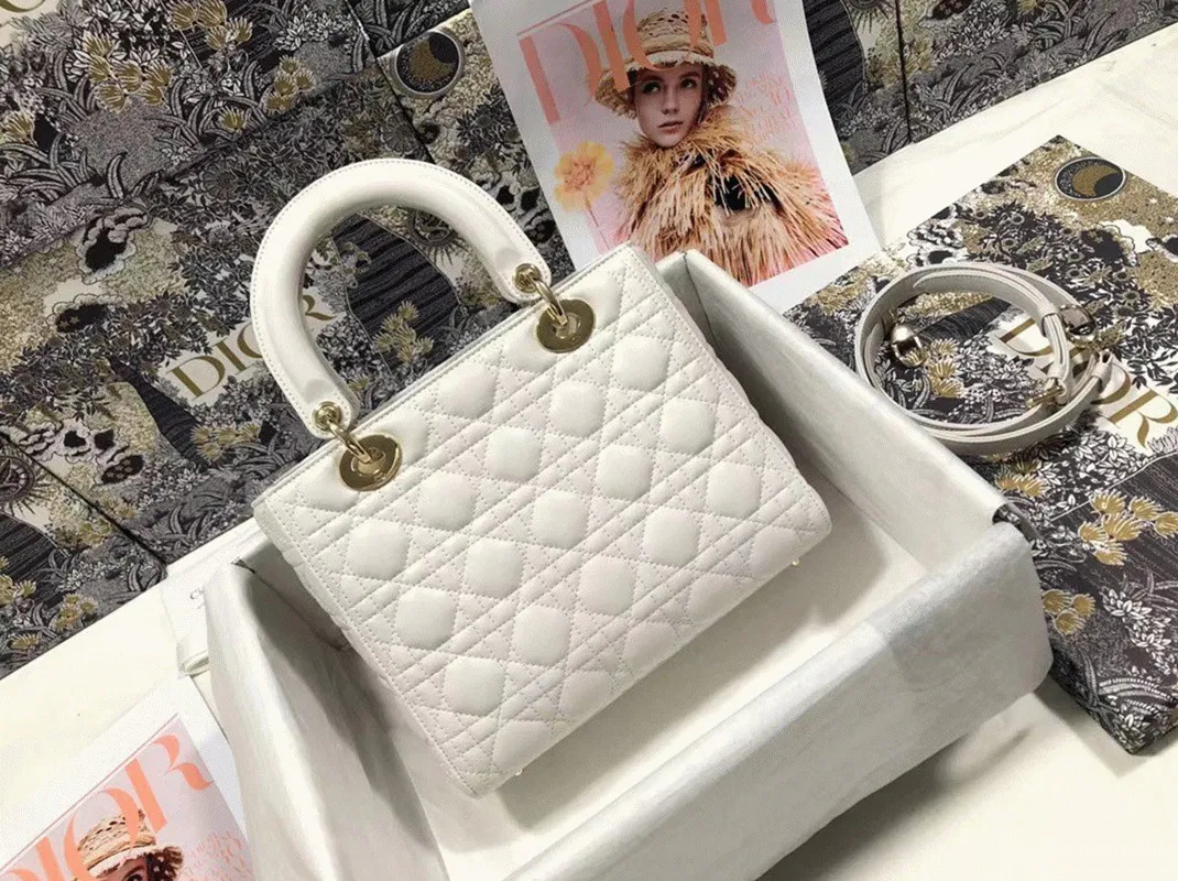 Dior Lady Dior Medium Bag in White — image 6