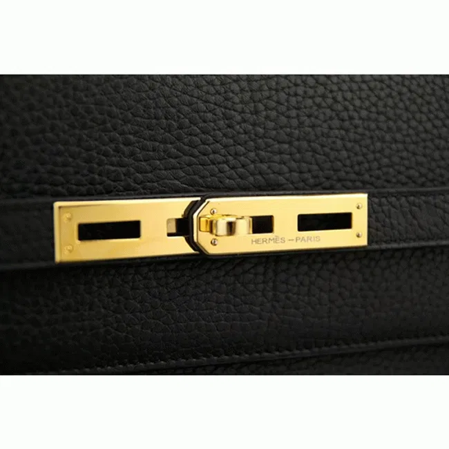 Black Calf Leather Top Hermes Kelly Depeche 38cm Professional Briefcase — image 2