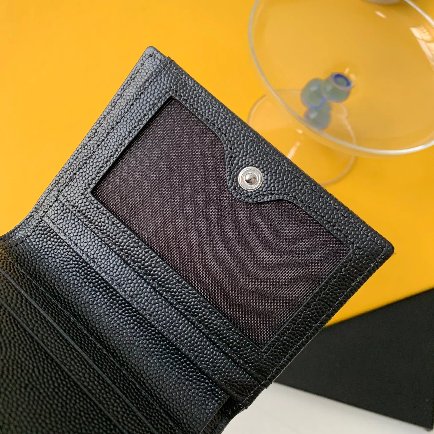 CASSANDRE MATELASSÉ FLAP CARD CASE IN GRAIN DE POUDRE EMBOSSED LEATHER — image 7