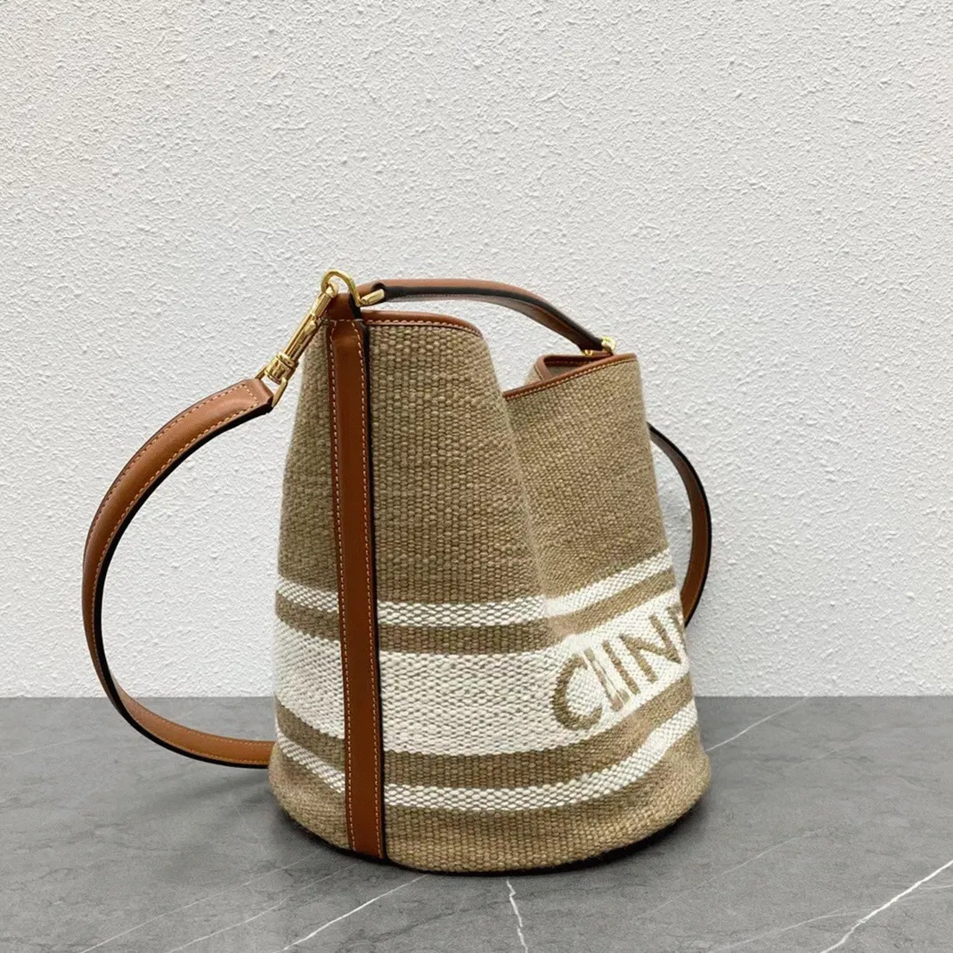 Top Quality Celine Bucket 16 Bag In Textile with Celine Logo — image 5