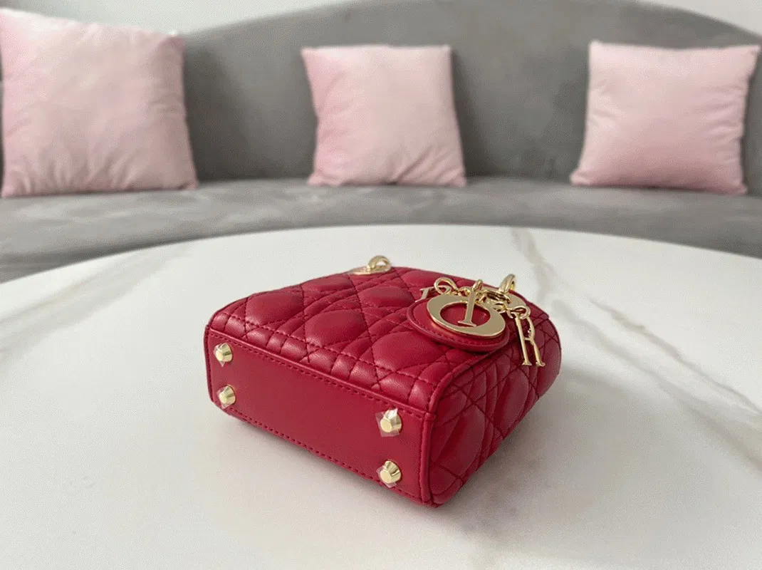 Dior Lady Dior Micro Bag in Red Cannage Lambskin — image 2
