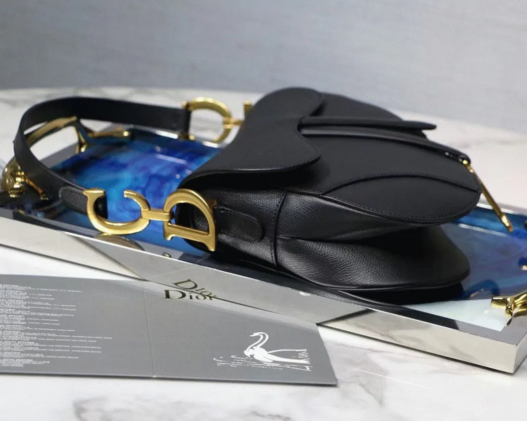 Dior Saddle Bag in Black Grained Calfskin — image 11
