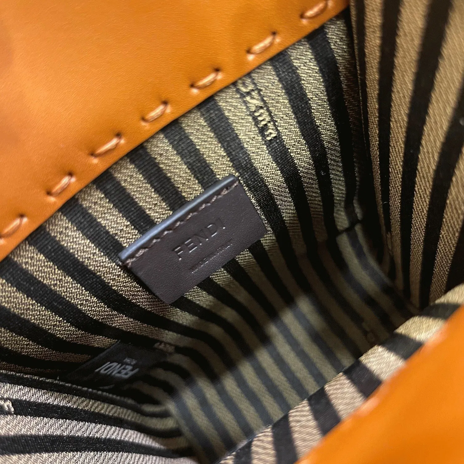Top Quality Fendi Mini Sunshine Shopper Bag In Brown Leather — image 3