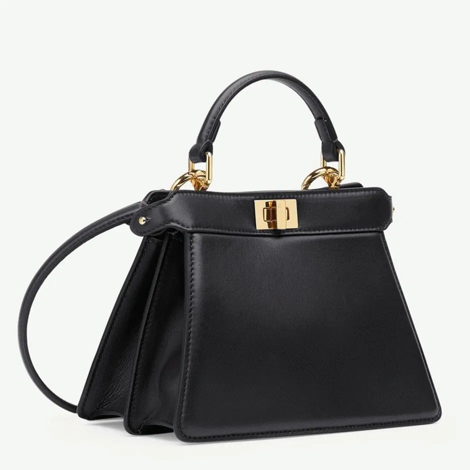 Top Quality Fendi Peekaboo ISeeU Petite Bag In Black Nappa Leather