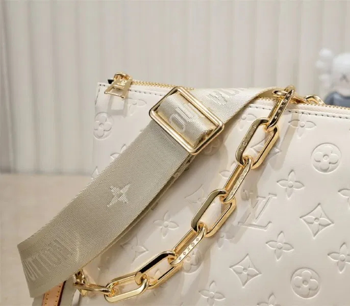 Louis Vuitton Coussin PM Bag In Cream With Jacquard Strap — image 8