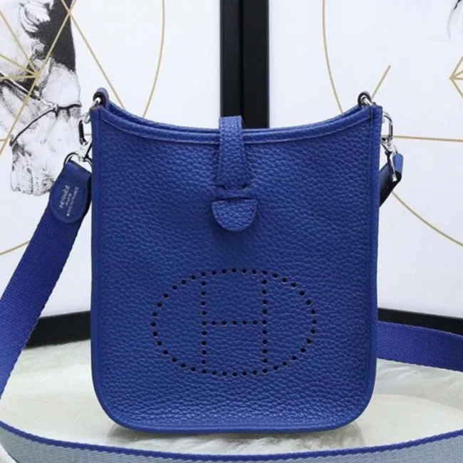 Blue Electric Evelyne II TPM Bag Hermes Small Shoulder Bag