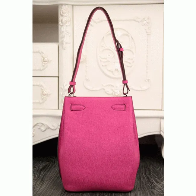 Rose Red Leather Hermes So Kelly 22cm Vivid Shoulder Bag — image 4
