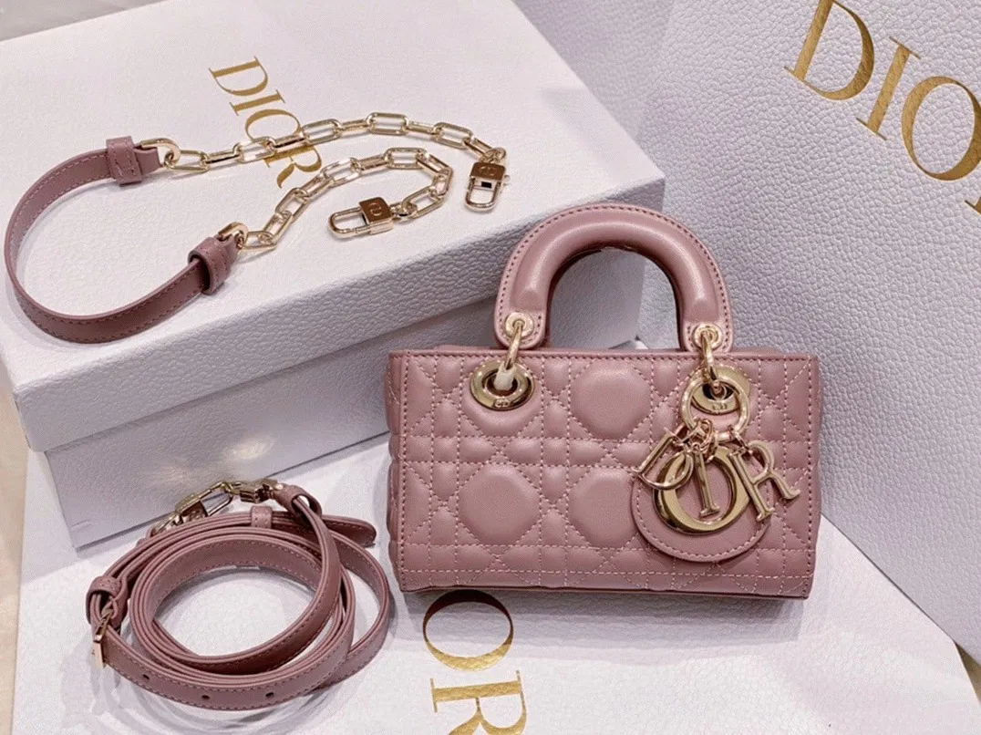 Dior Lady D-Joy Micro Bag in Peony Pink Cannage Lambskin — image 6