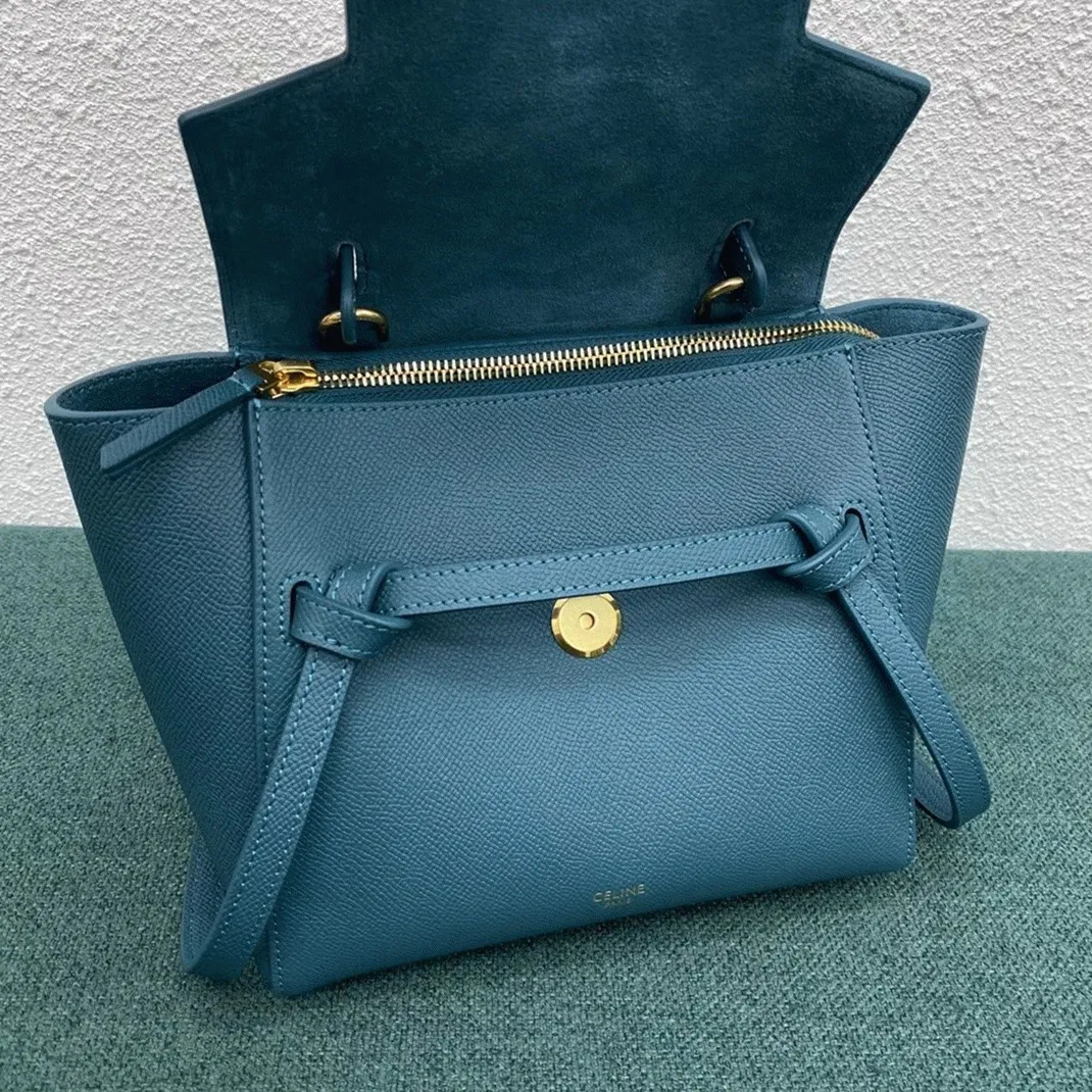 Celine Belt Nano Bag Imitation in Prussian Blue — image 8