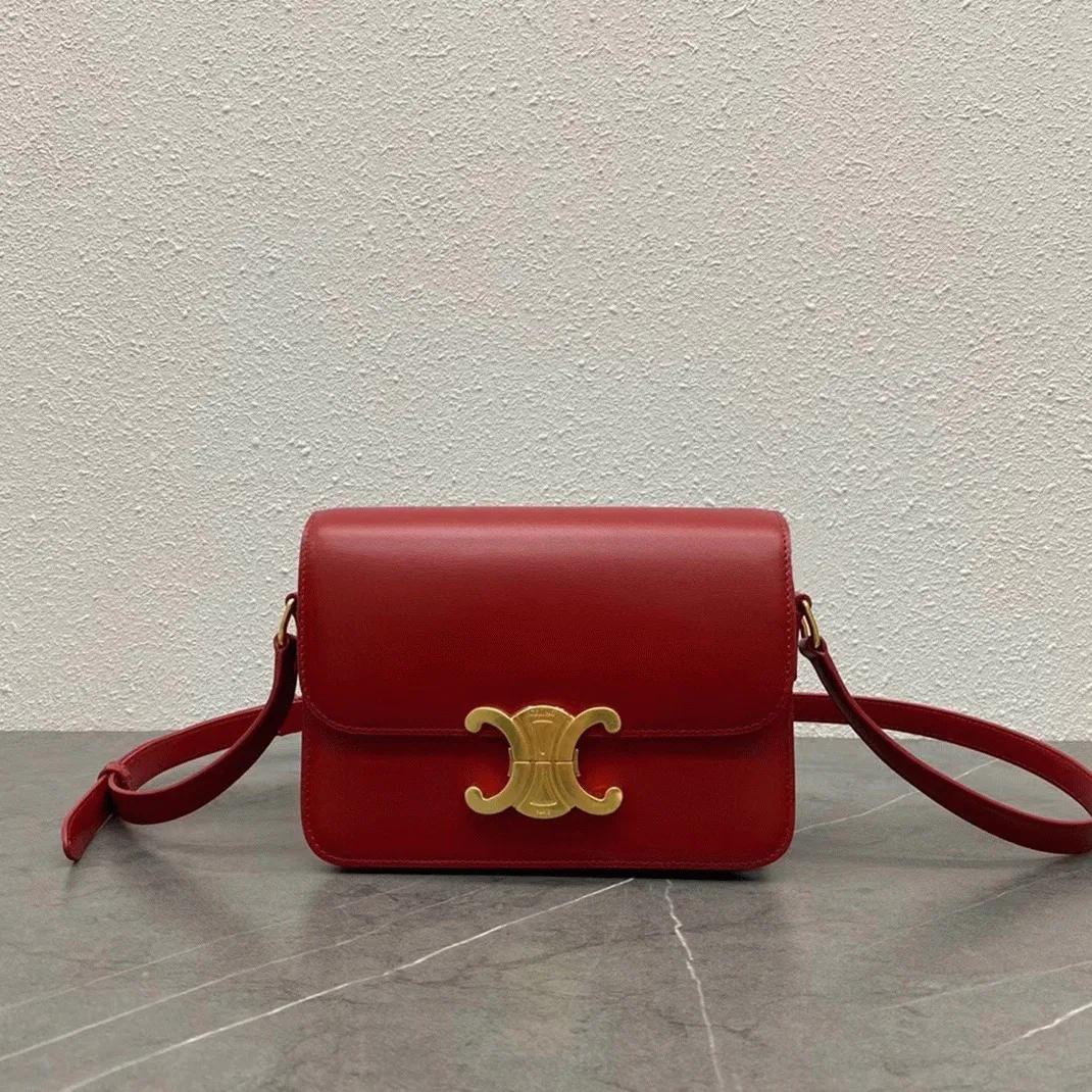 Top Quality Knockoff Celine Triomphe Teen Bag In Red — image 4