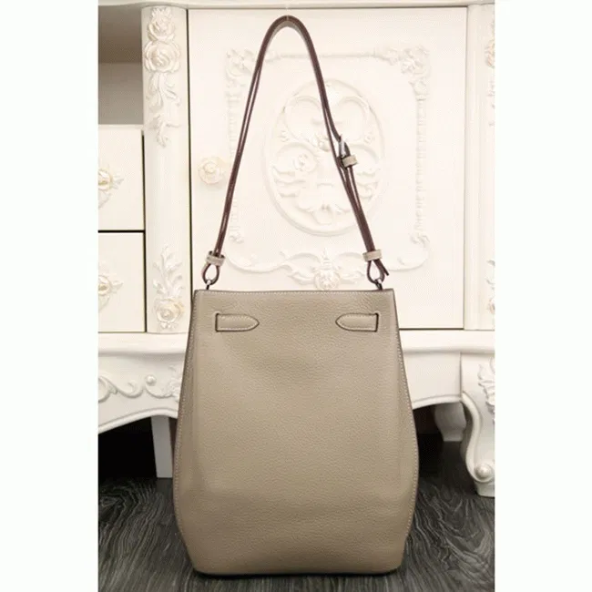 Grey Leather Hermes So Kelly 22cm Soft Leather Shoulder Bag — image 5