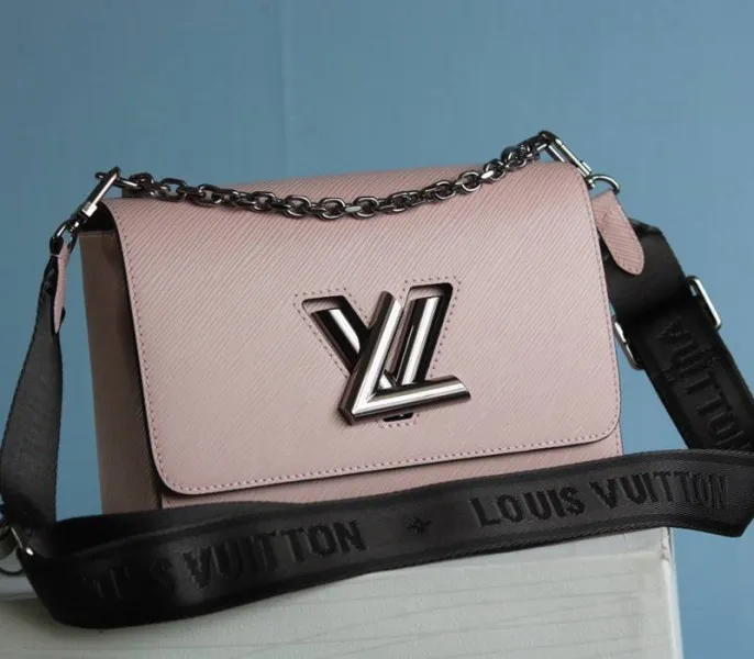 Louis Vuitton Epi Leather Twist MM Bag In Rose Ballerine Pink With Jacquard Strap — image 2