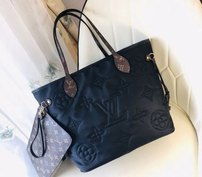Louis Vuitton Econyl Regenerated Nylon Neverfull MM Tote In Black — image 5
