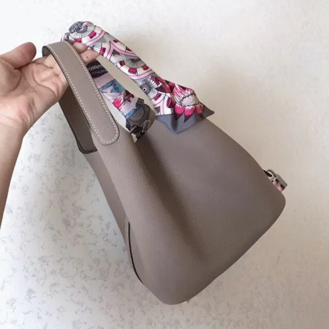 Tourterelle faux designer Hermes Picotin Lock 18cm handbag — image 7
