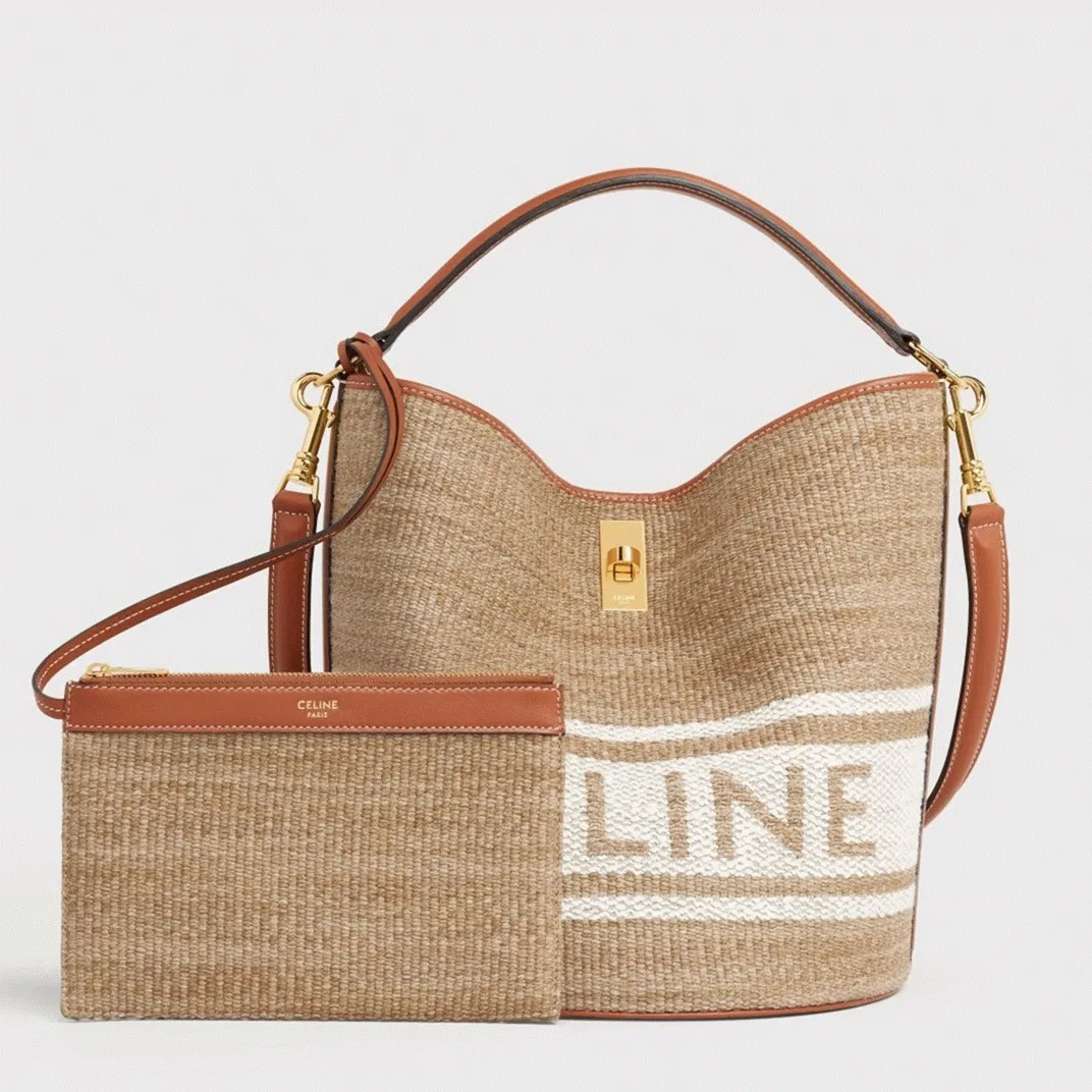 Top Quality Celine Bucket 16 Bag In Textile with Celine Logo