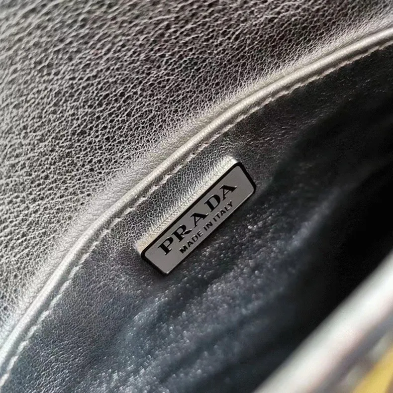 Silver Prada Cleo Flap Bag Knockoff — image 4