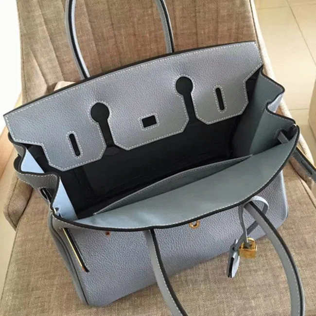 Blue Lin Hermes Birkin 30cm Premium Counterfeit Bag — image 7