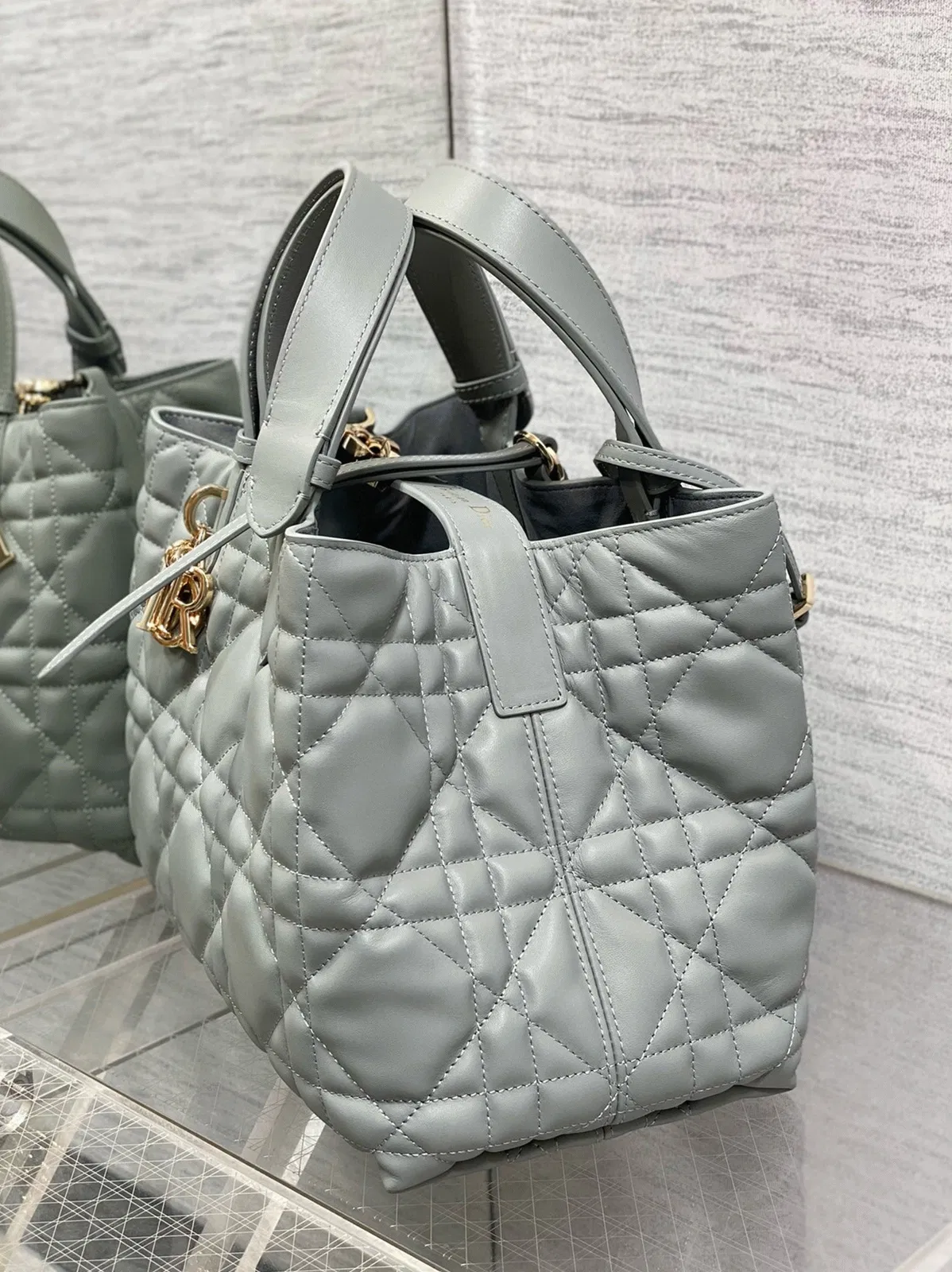 Dior Toujours Medium Bag in Beige Macrocannage Calfskin — image 4