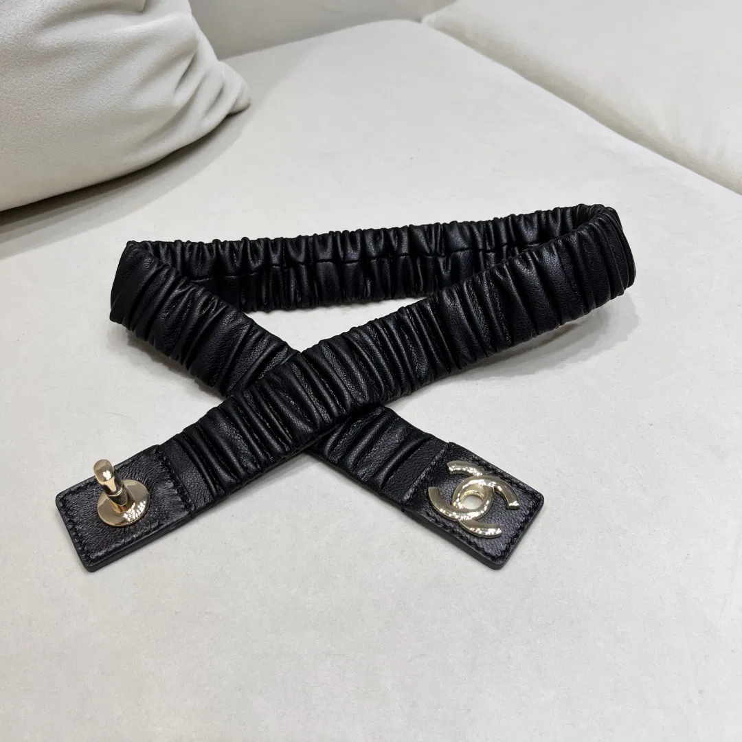 Lambskin Ruched CC Belt — image 3
