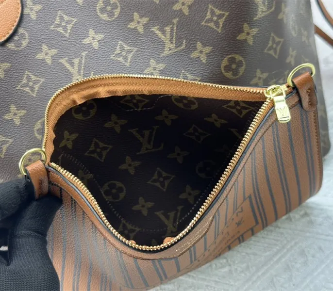 Louis Vuitton Neverfull Bandouliere Inside Out MM Tote In Monogram Canvas And Brown Leather — image 8