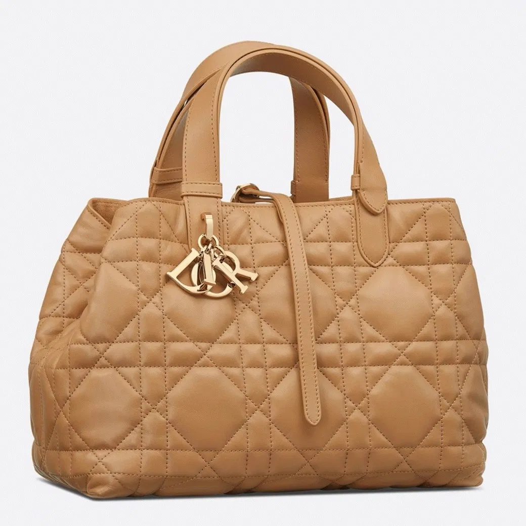 Dior Toujours Medium Bag in Tan Macrocannage Calfskin