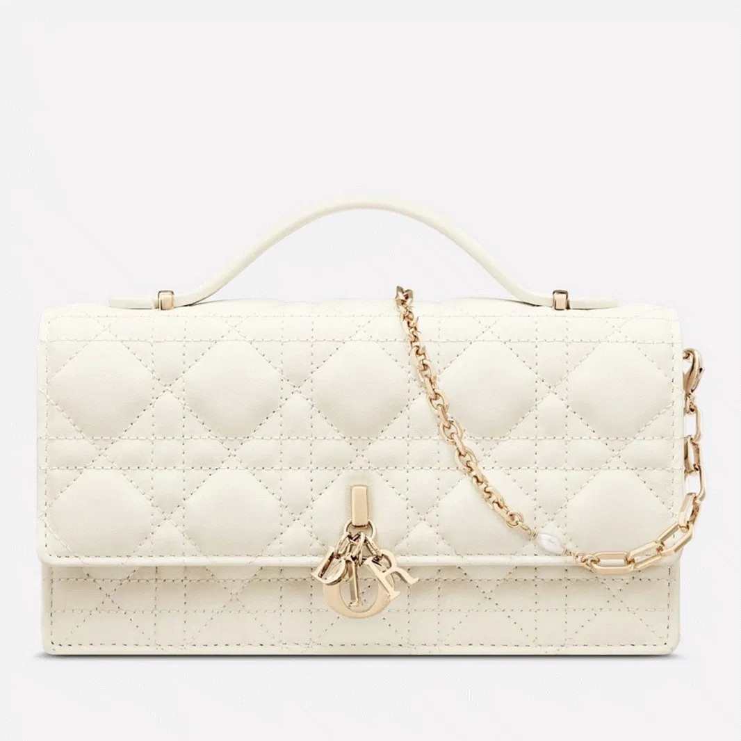 Dior Miss Dior Mini Bag in White Cannage Lambskin