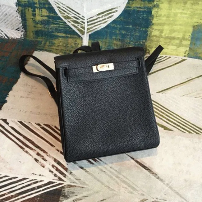 Black Clemence Knockoff Hermes Kelly Ado PM Everyday Backpack — image 7