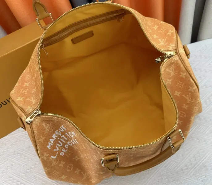 Louis Vuitton Monogram Heritage Canvas Keepall Bandouliere 55 In Yellow — image 6