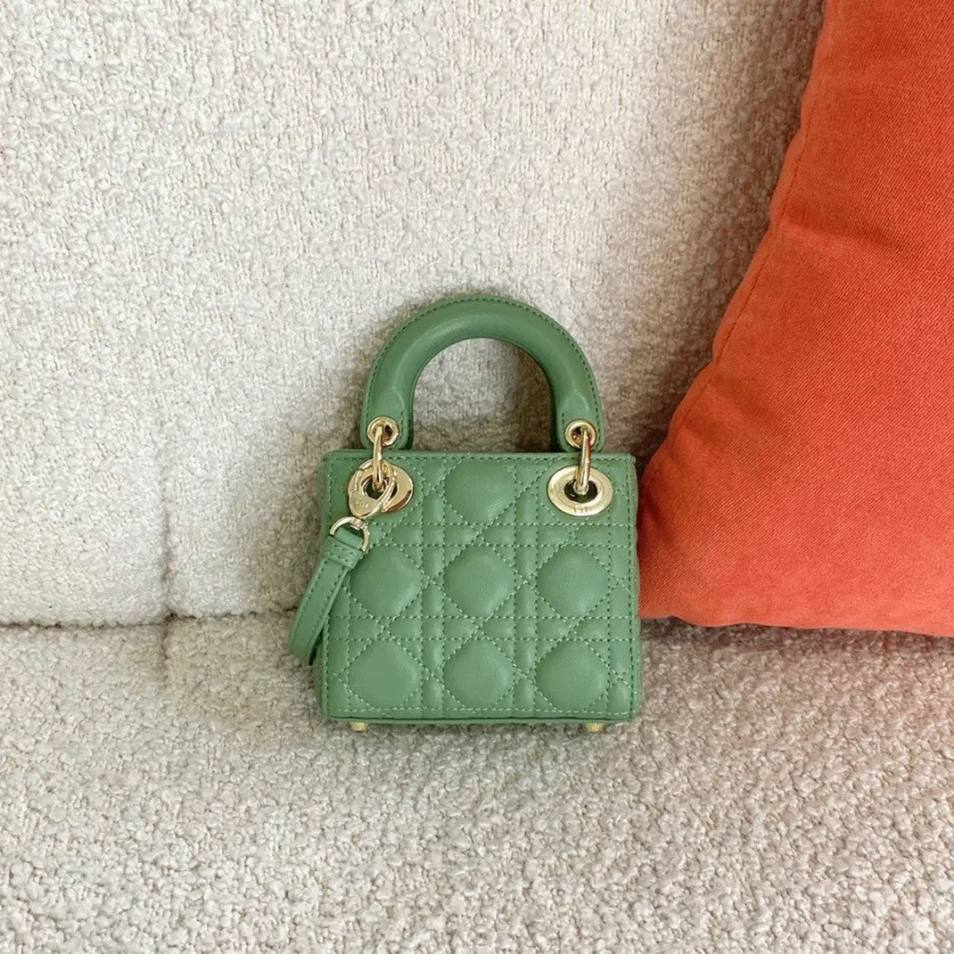 Dior Lady Dior Micro Bag Knockoff in Mint Cannage Lambskin — image 4