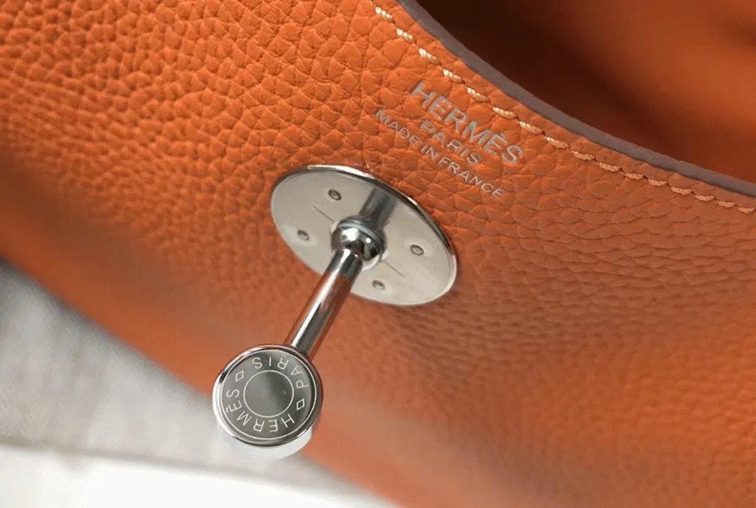 Copy Hermes Lindy 26cm handbag in orange — image 5