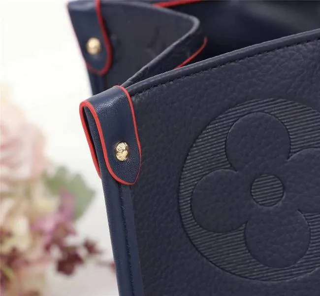 Louis Vuitton Monogram Empreinte Giant Onthego GM Tote In Navy Blue — image 10
