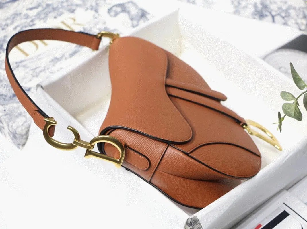 Dior Saddle Bag in Dark Tan Grained Calfskin — image 3