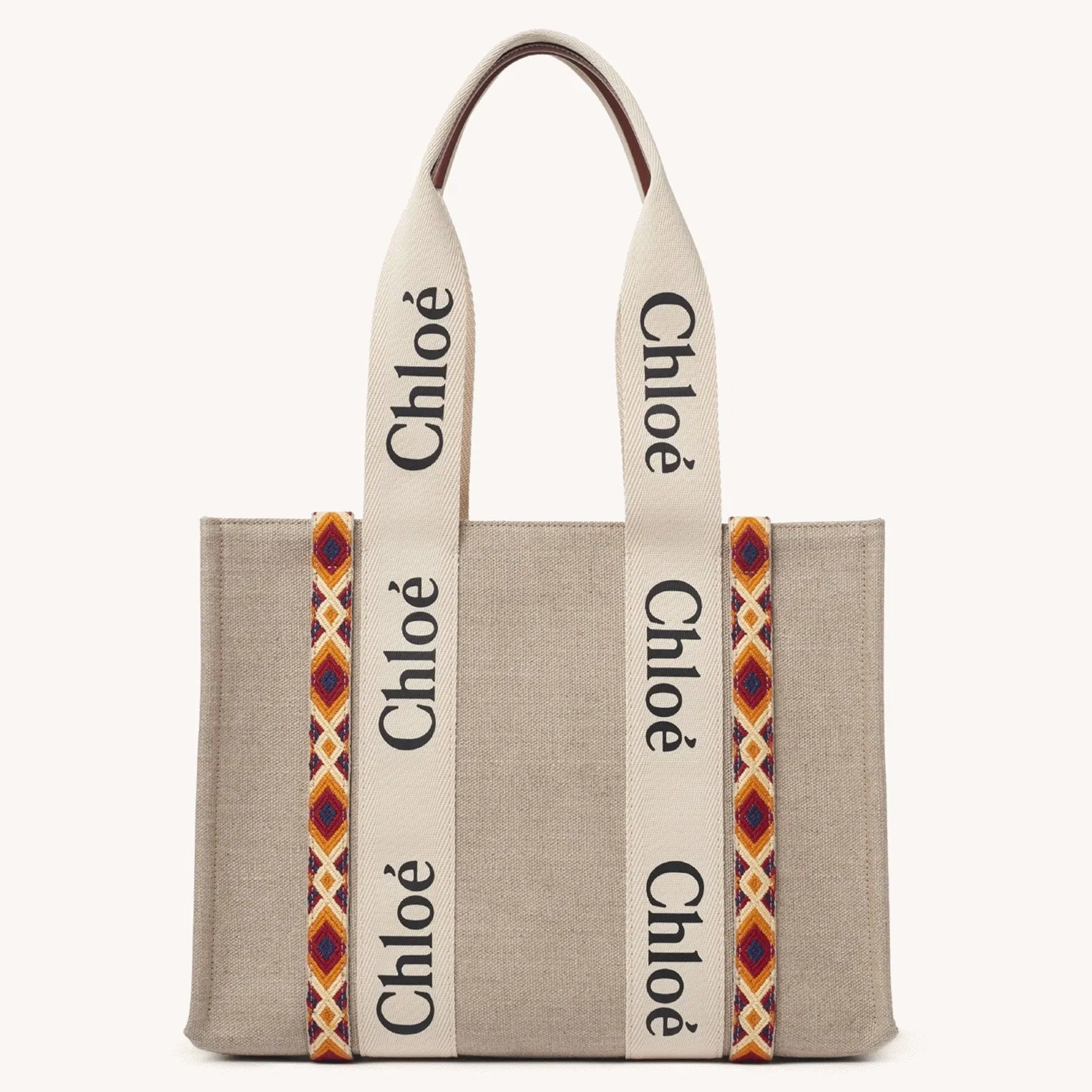 Top Quality Chloe Medium Woody Tote Bag with Hand-embroidered