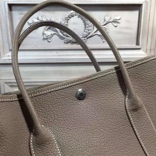 Grey Hermes Garden Party 36cm Neutral-Tone Handbag — image 4