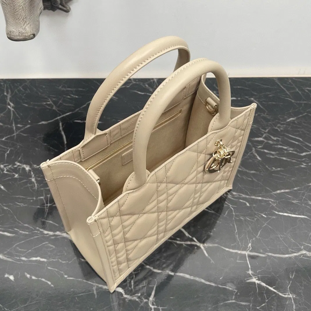 Dior Small Book Tote Bag with Strap in Beige — image 9