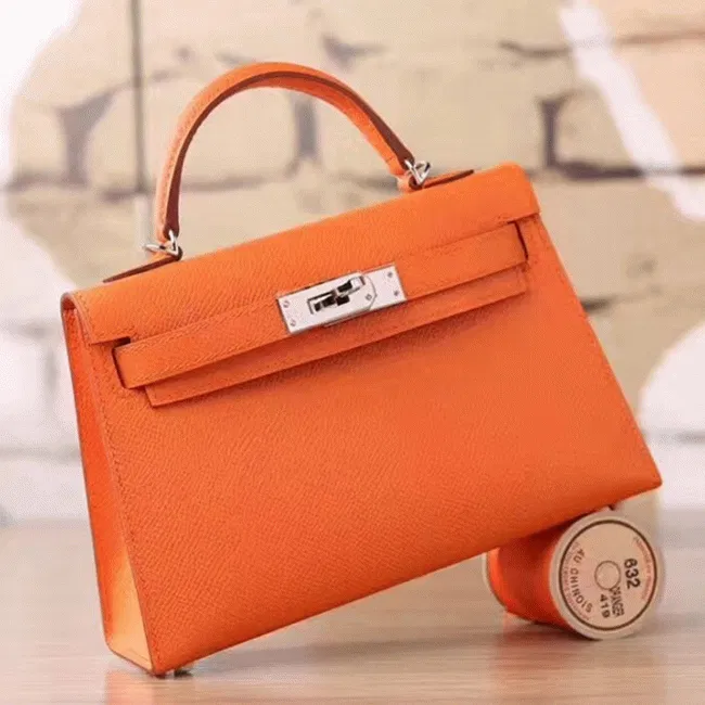 Orange Epsom Luxury Hermes Kelly Mini II 20cm Handbag