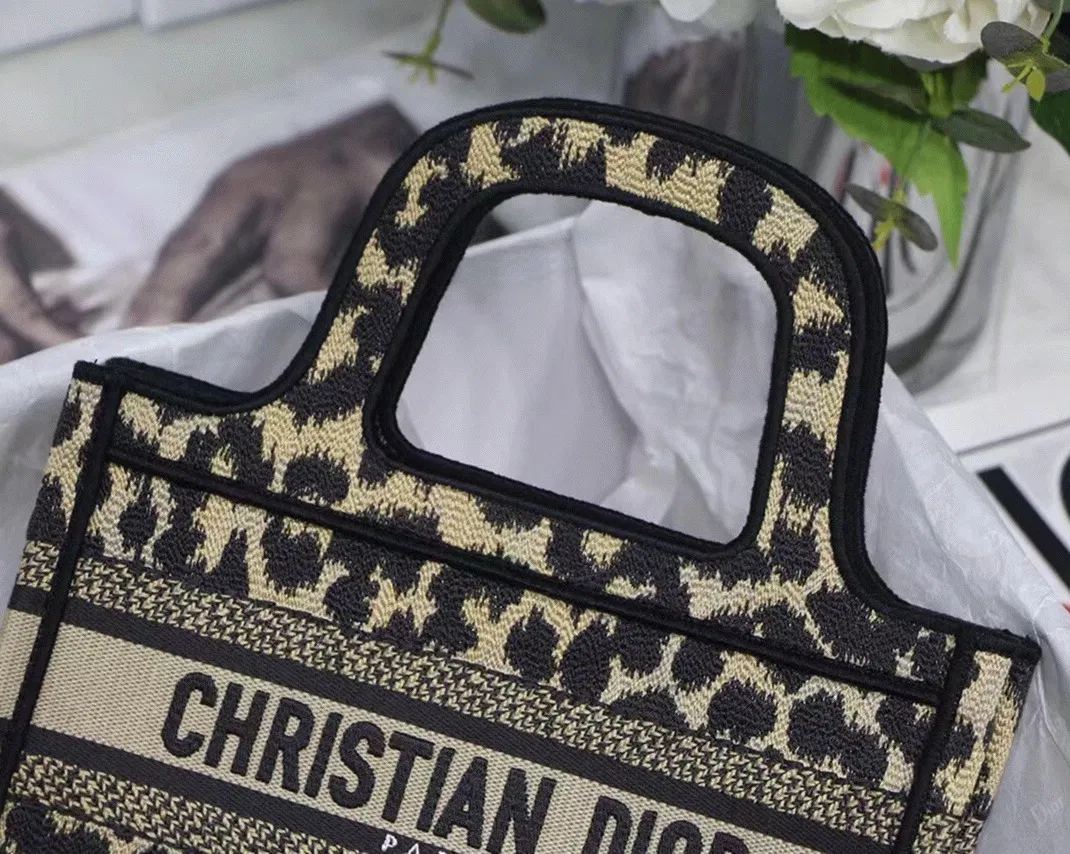 Dior Mini Book Tote Bag Knockoff in Beige Multicolor Mizza Embroidery — image 2