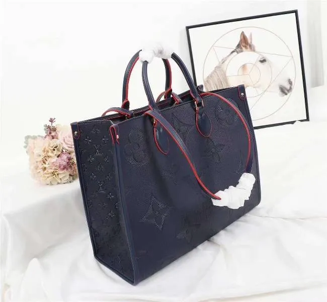 Louis Vuitton Monogram Empreinte Giant Onthego GM Tote In Navy Blue — image 3