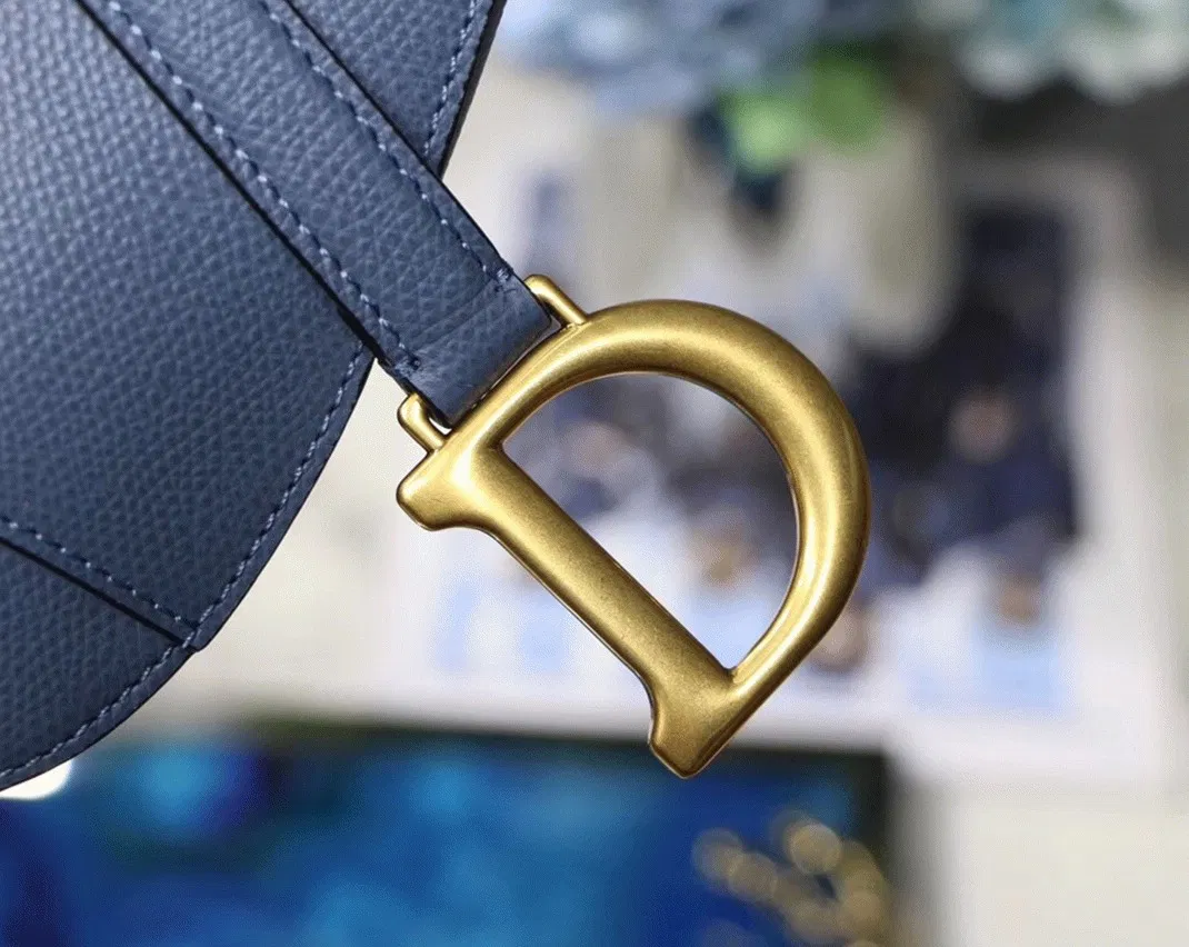 Dior Saddle Bag Knockoff in Denim Blue Grained Calfskin — image 6