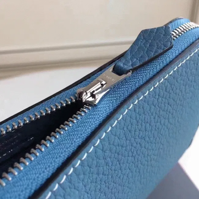 Blue Jean Designer Hermes Wallet Azap Zipped — image 5