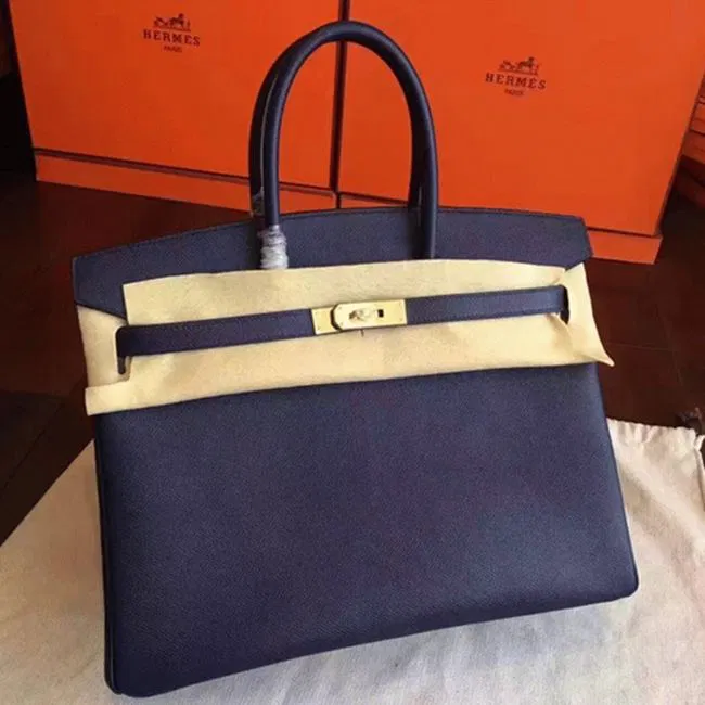 Sapphire Hermes Birkin 30cm Copy Handbag