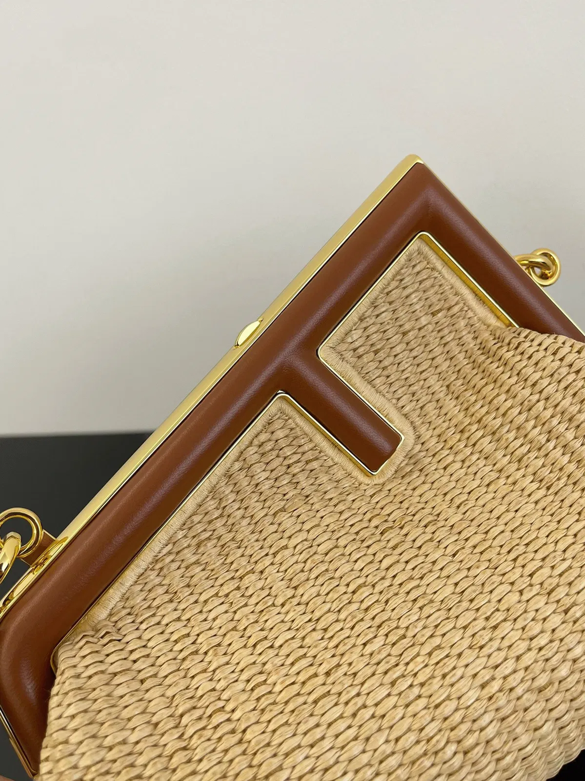 Top Quality Fendi First Small Bag in Natural Raffia Straw — image 5