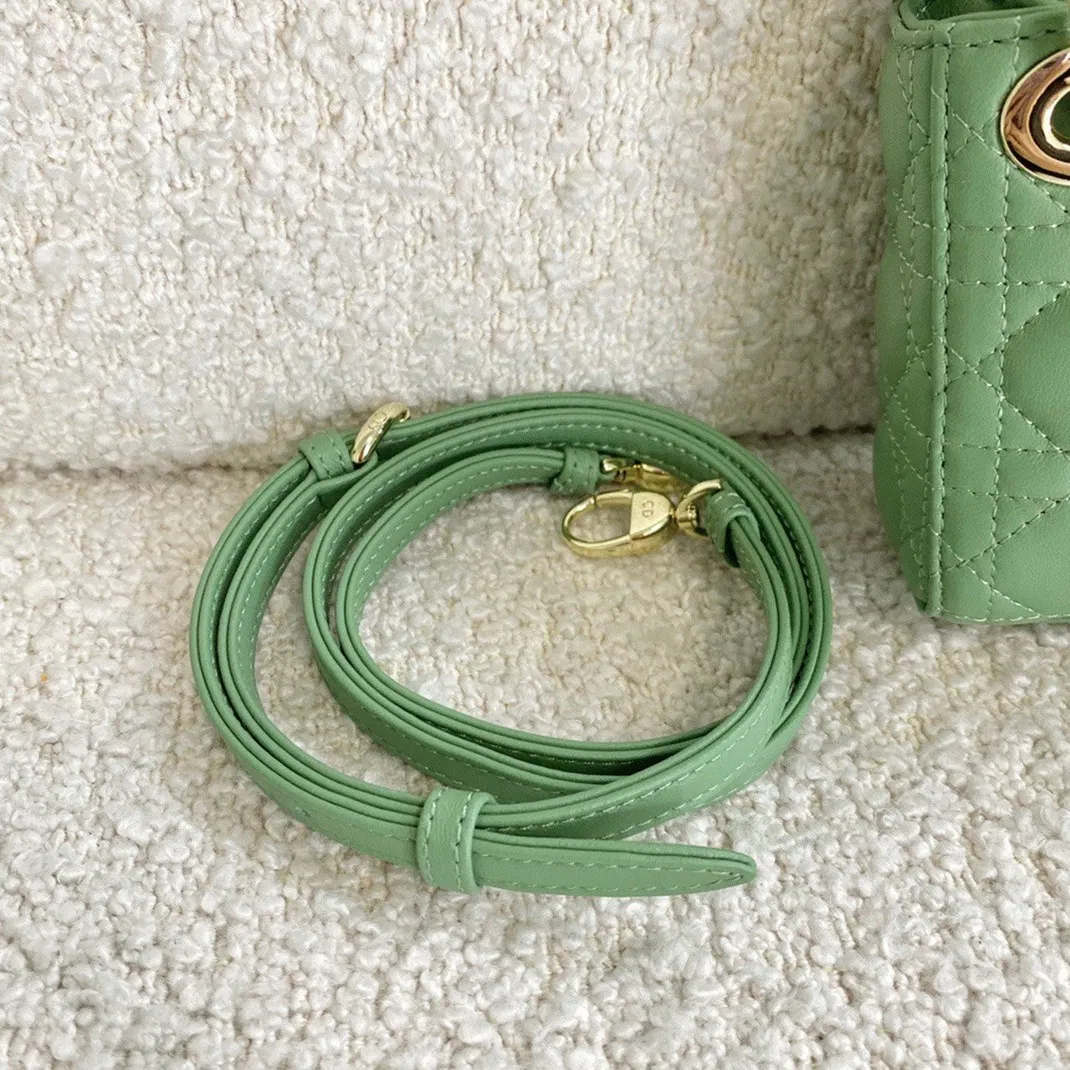 Dior Lady Dior Micro Bag Knockoff in Mint Cannage Lambskin — image 6