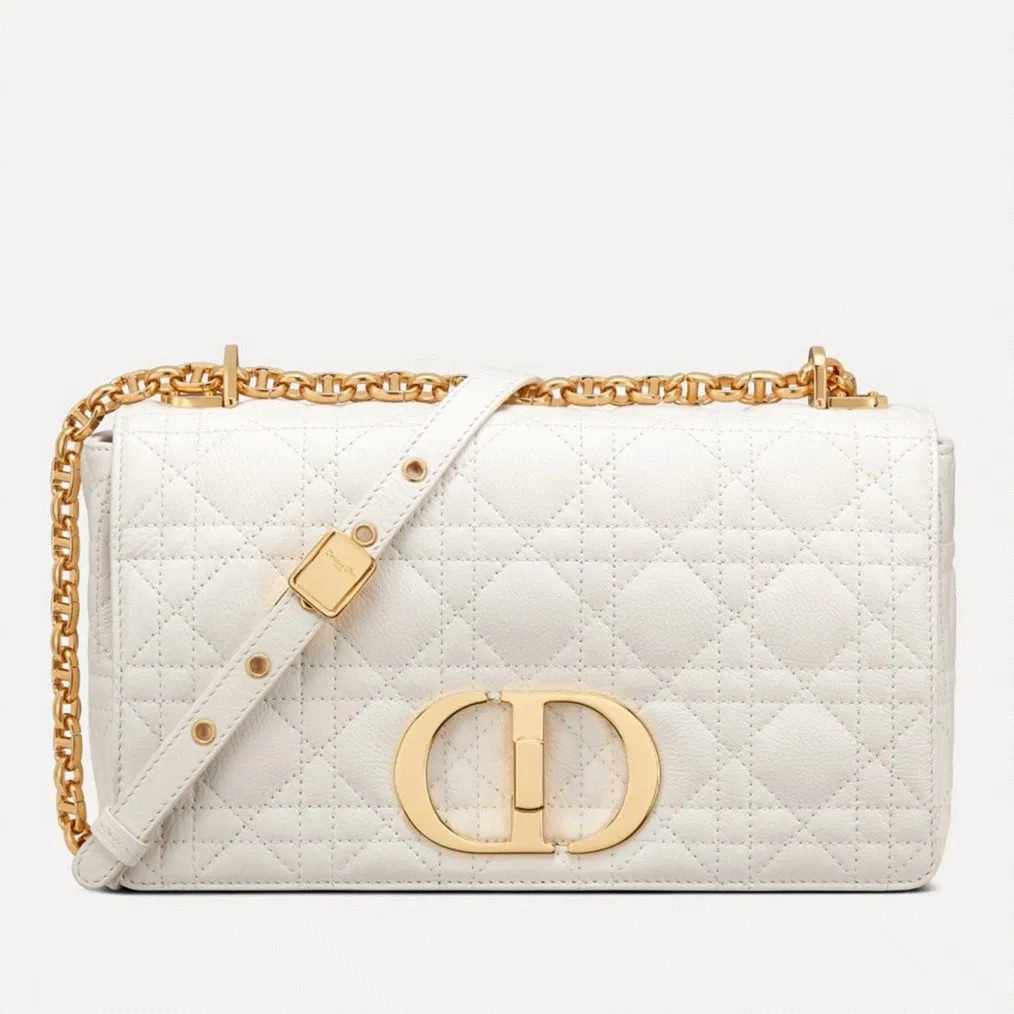 Dior Caro Medium Bag in White